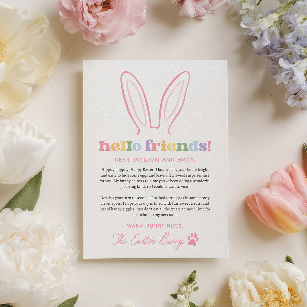 Bunny Ears Easter Letter