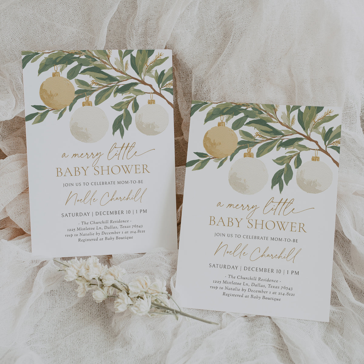 Christmas Ornament Baby Shower Invitation