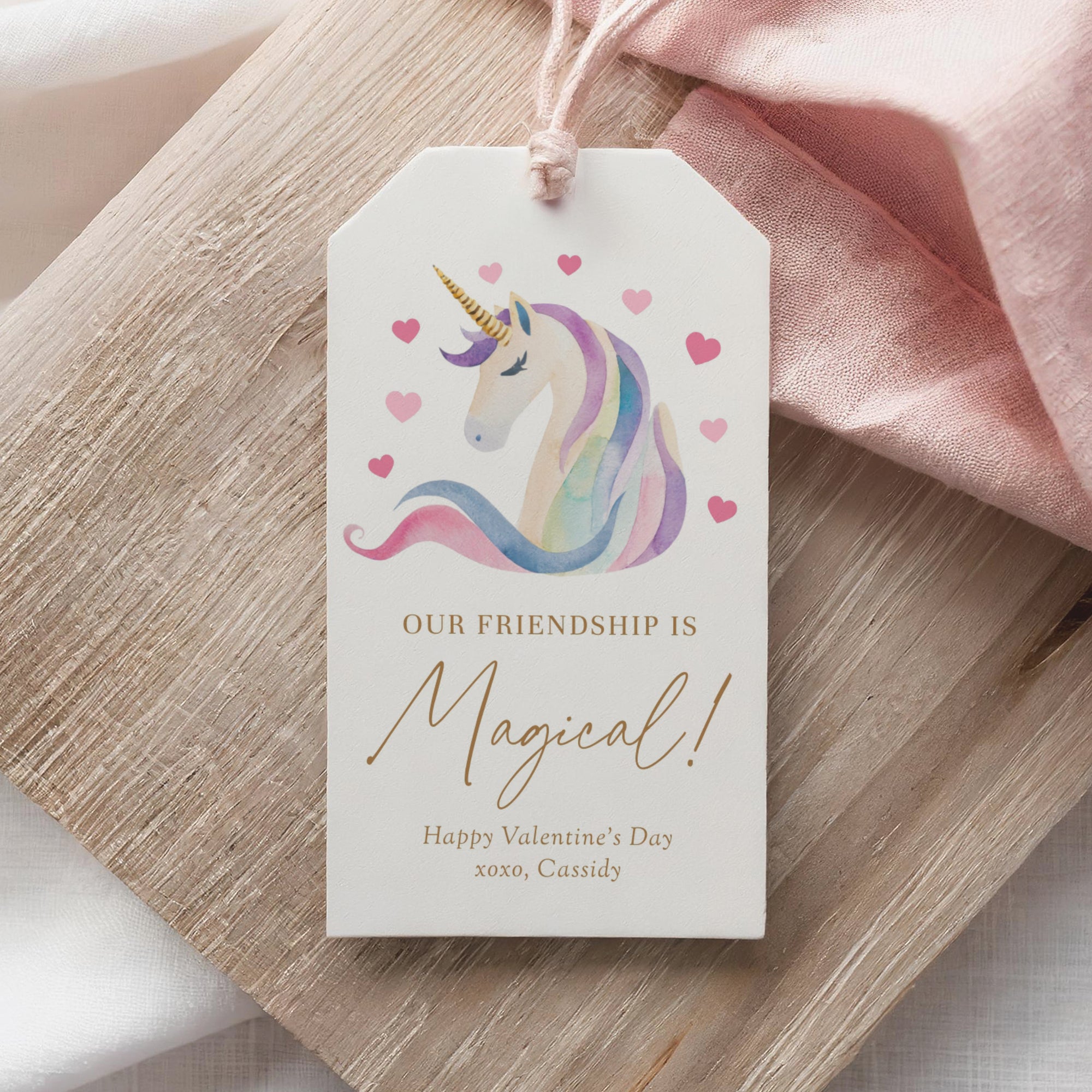 Unicorn Valentine's Tag Template