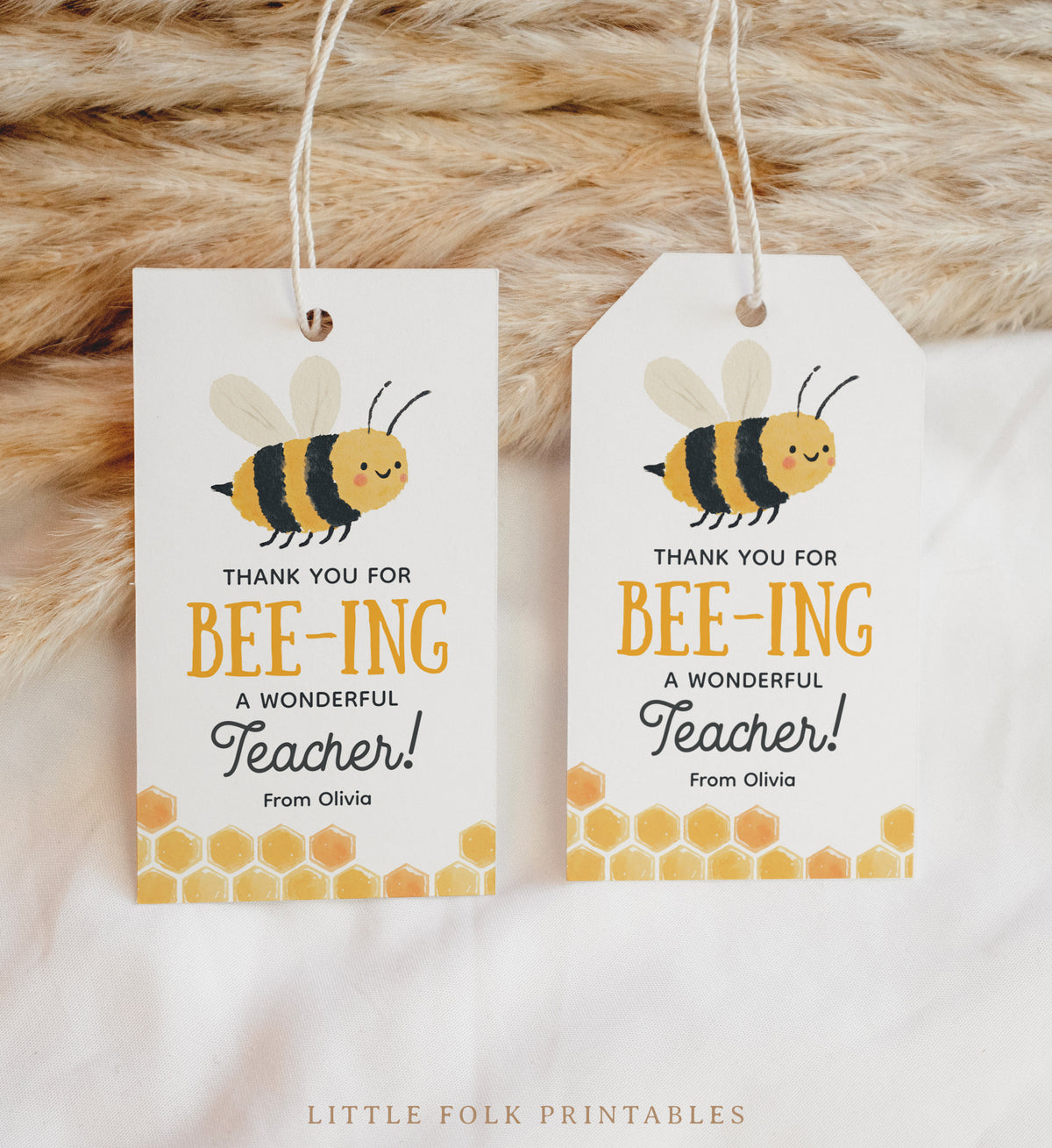 Bee Teacher Appreciation Tag Template