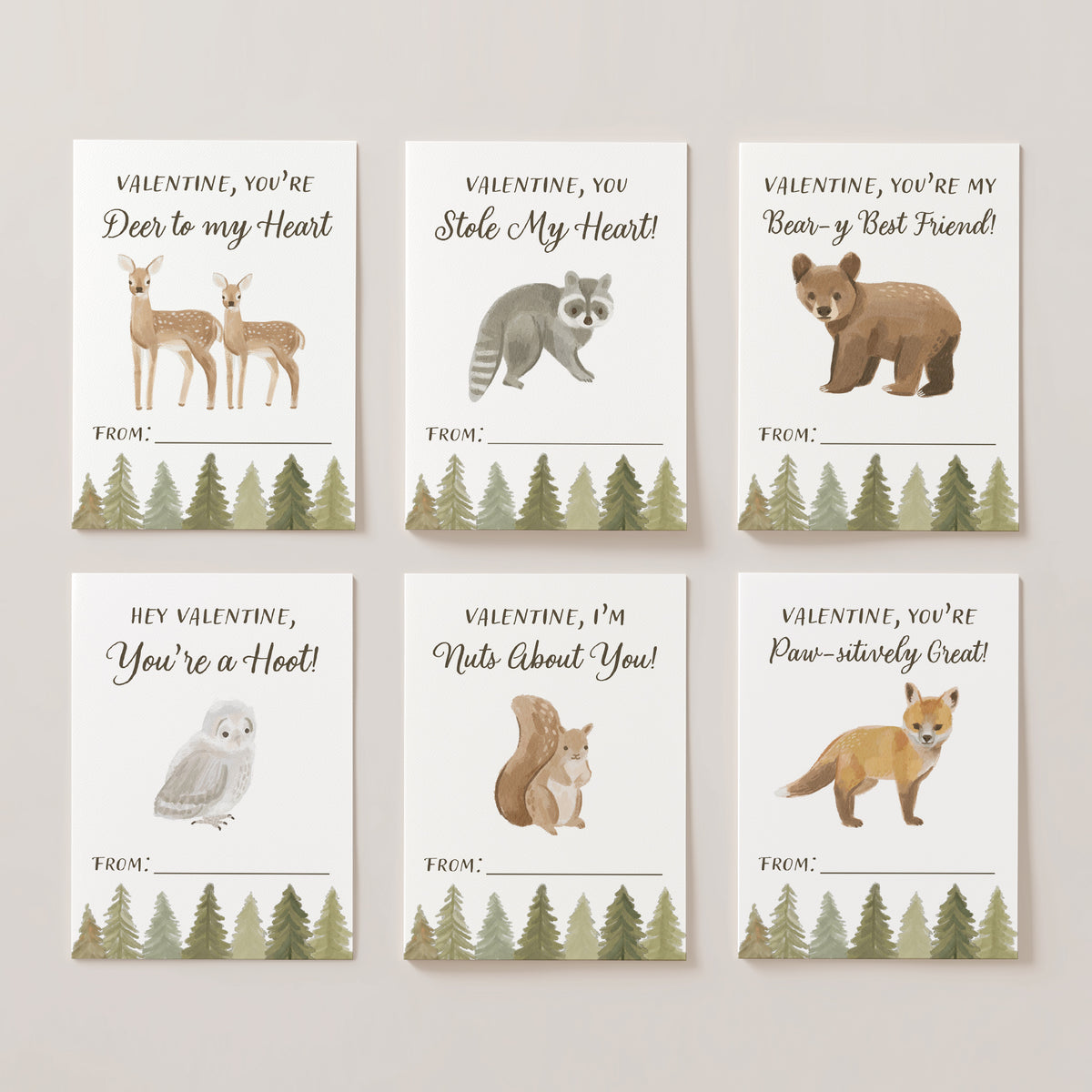 Woodland Valentine's Cards