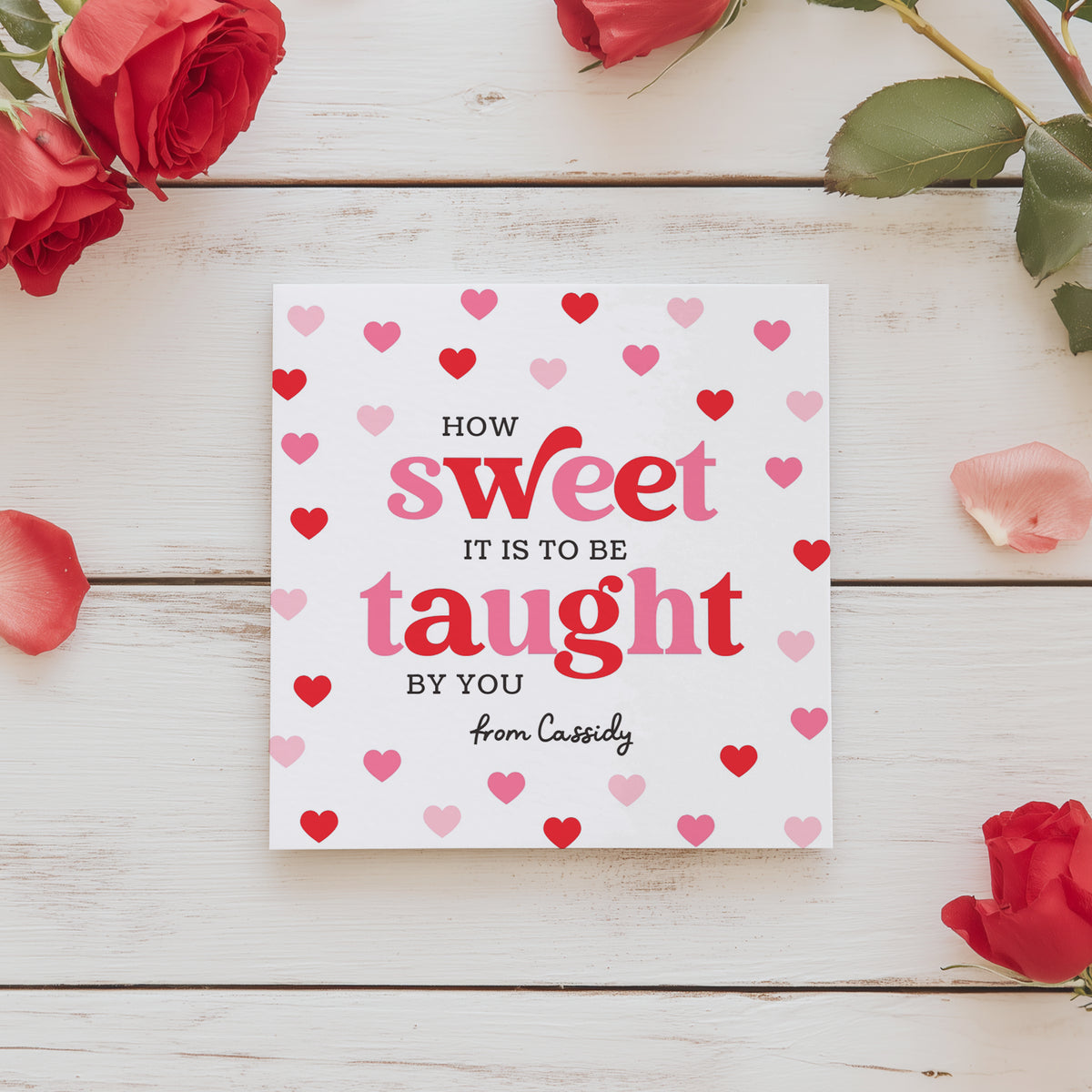 How Sweet to be Taught By You Valentine's Tag Template