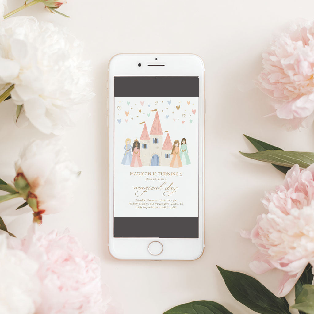 Pastel Princess Birthday Invitation