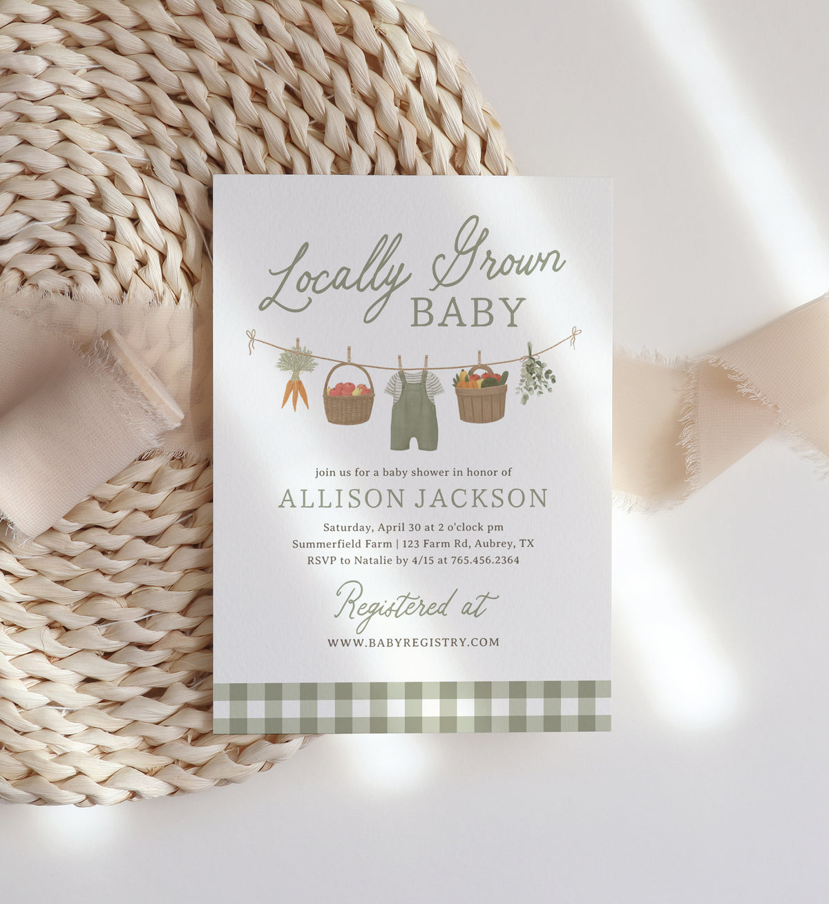 Locally Grown Baby Shower Invitation