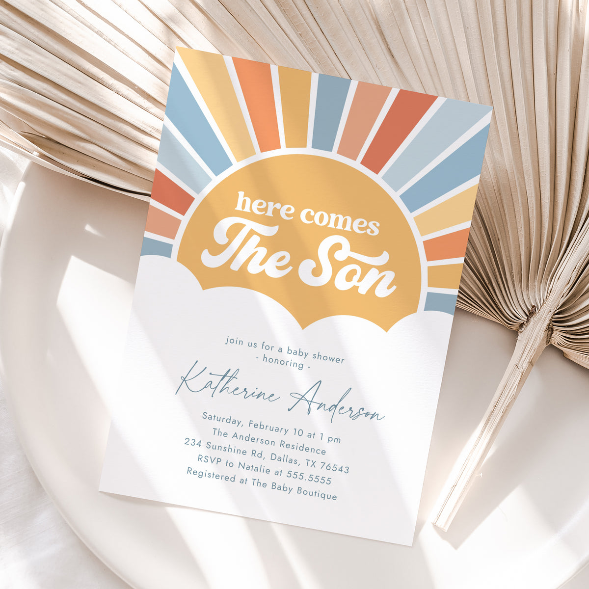 Here Comes the Son Baby Shower Invitation