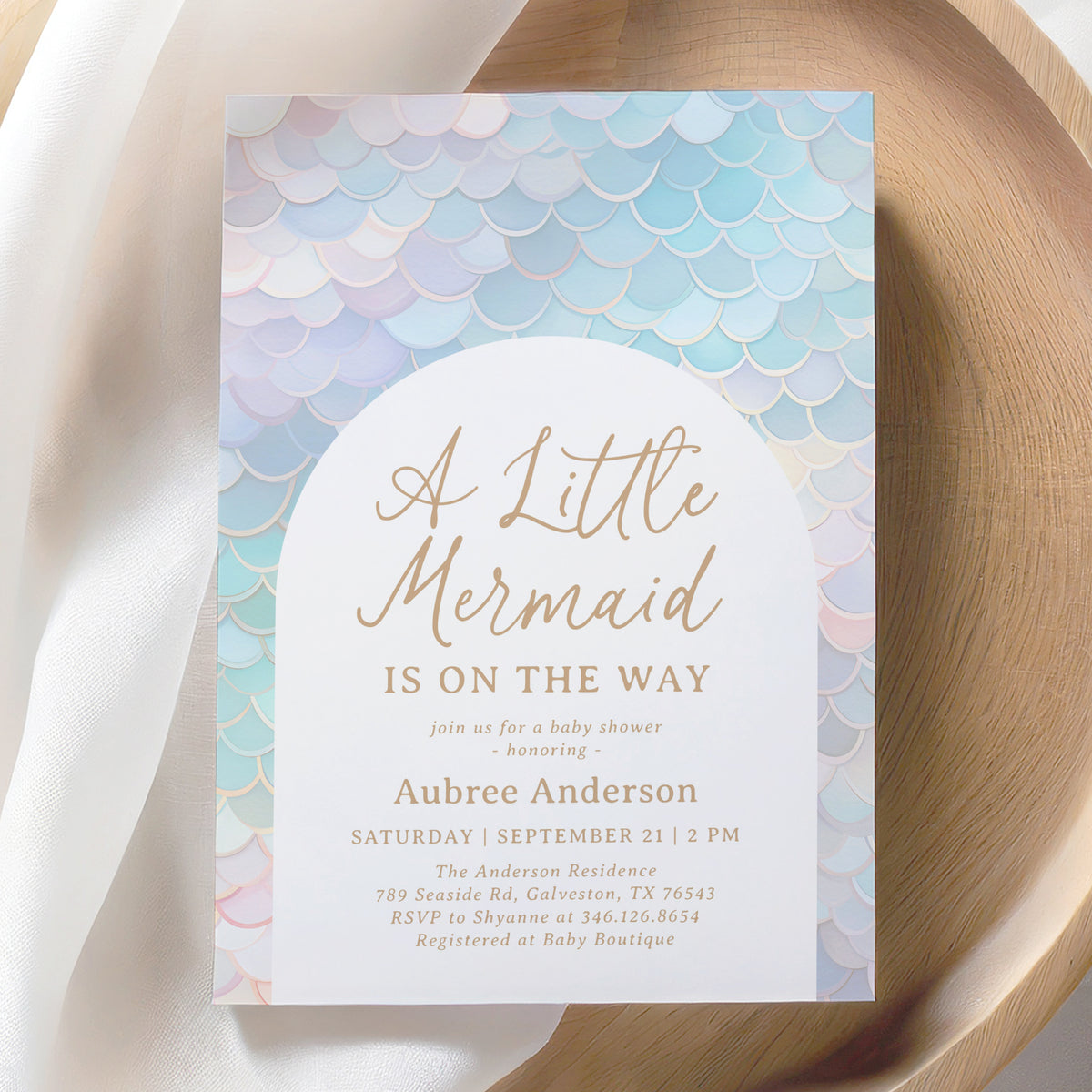 Mermaid Scales Baby Shower Invitation