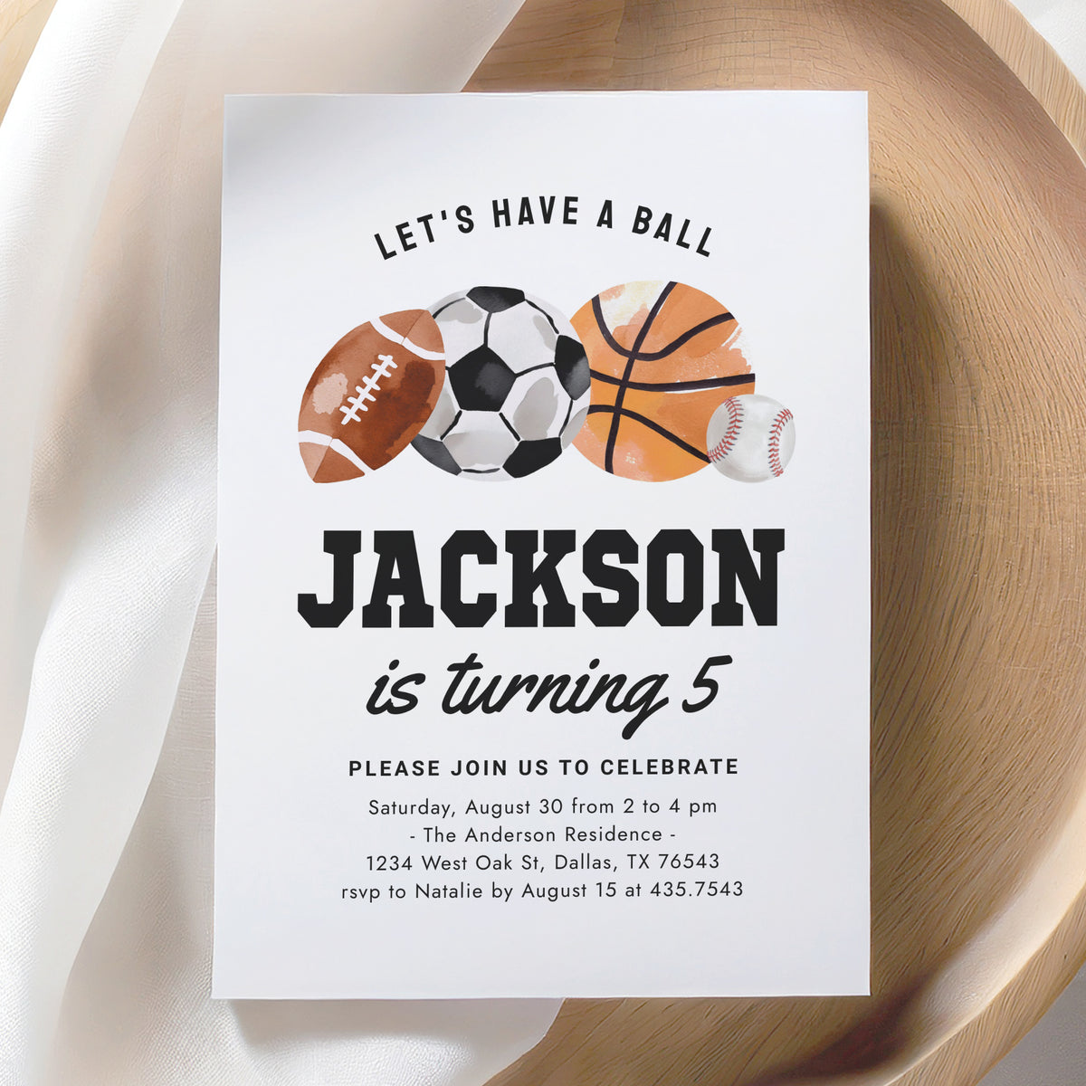 Sports Birthday Invitation