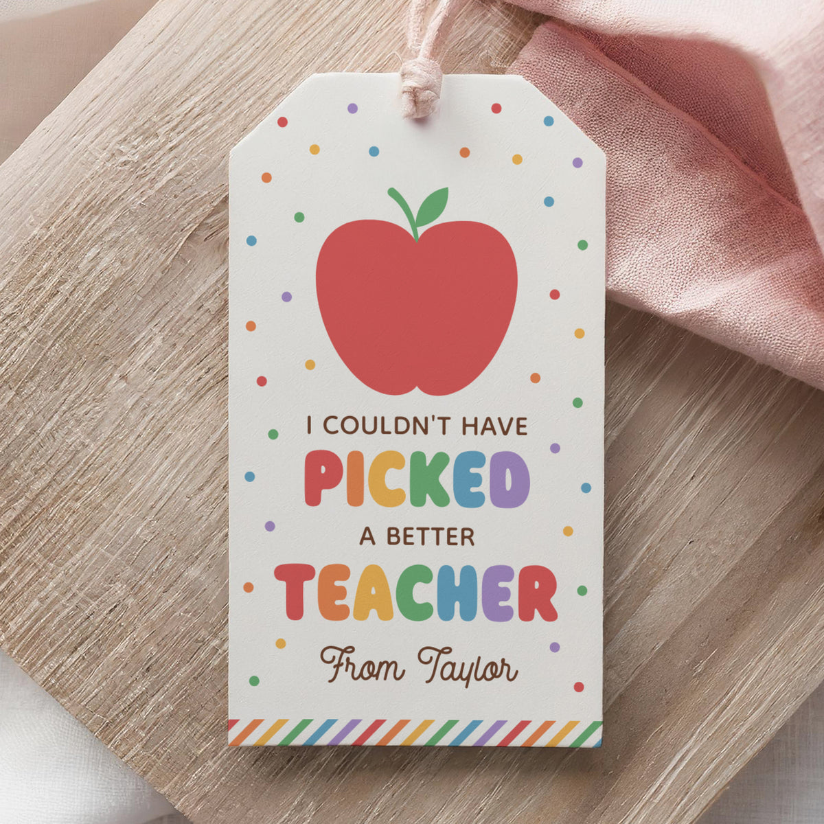 Apple Teacher Appreciation Tag Template