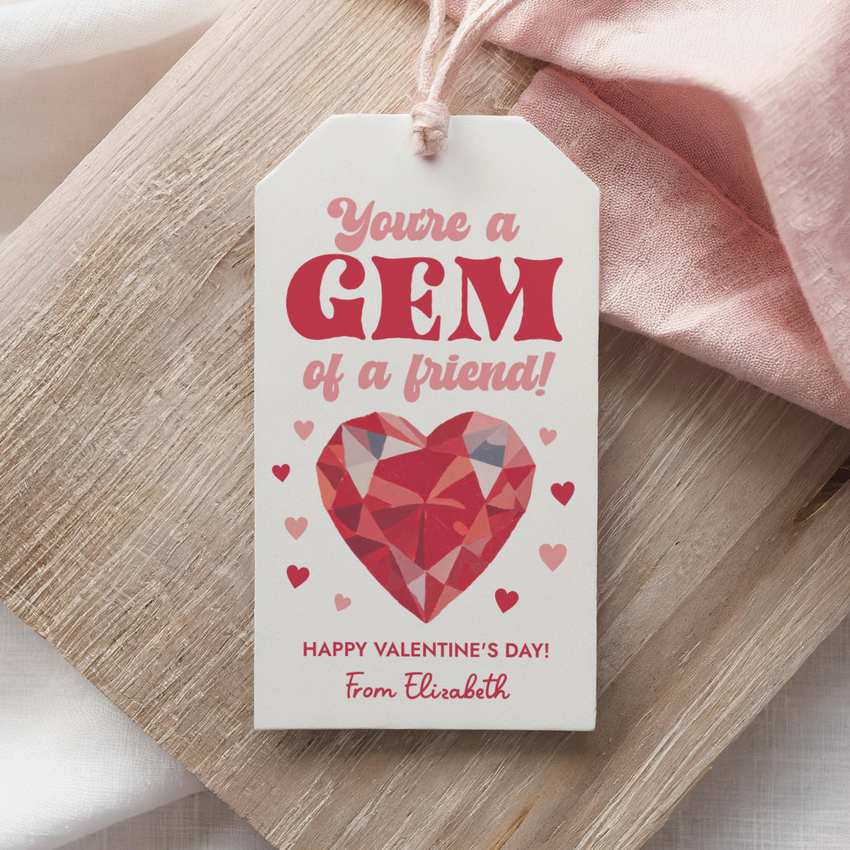 You're a Gem Valentine's Tag Template