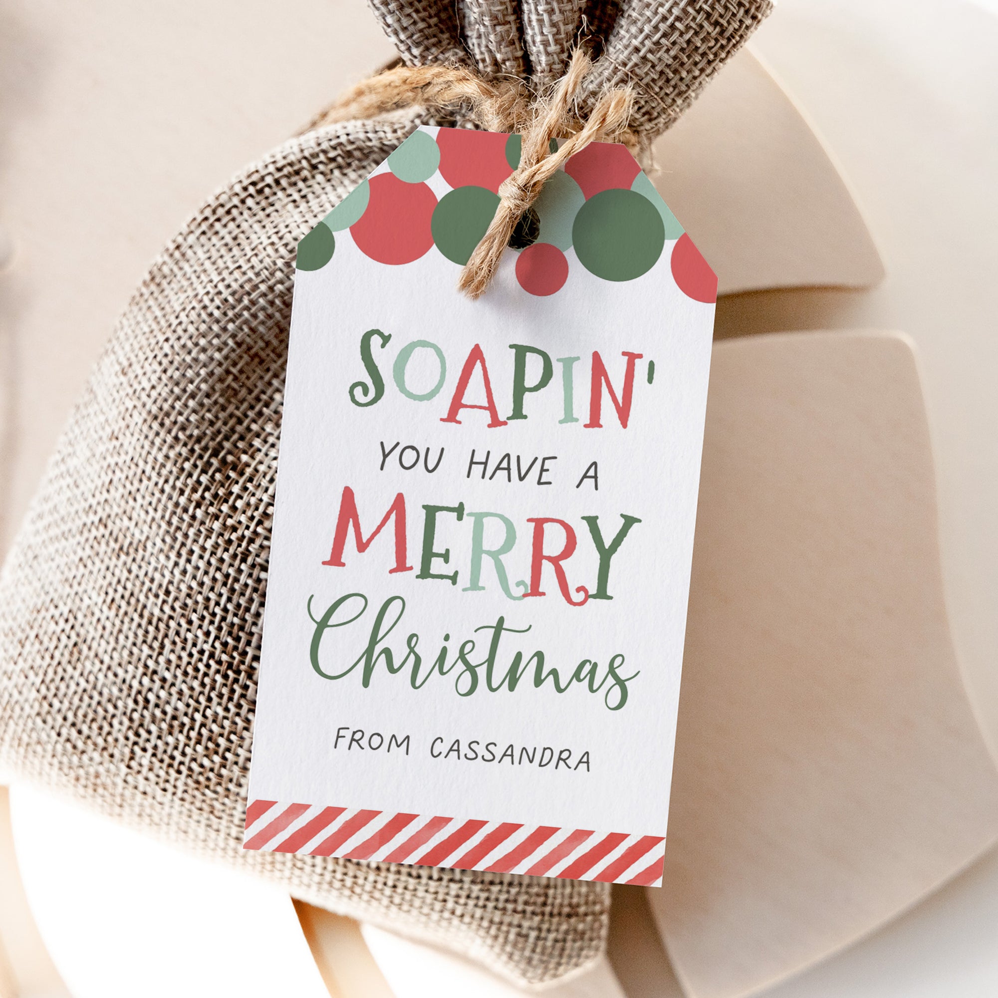 Soapin You Have a Merry Christmas Tag Template