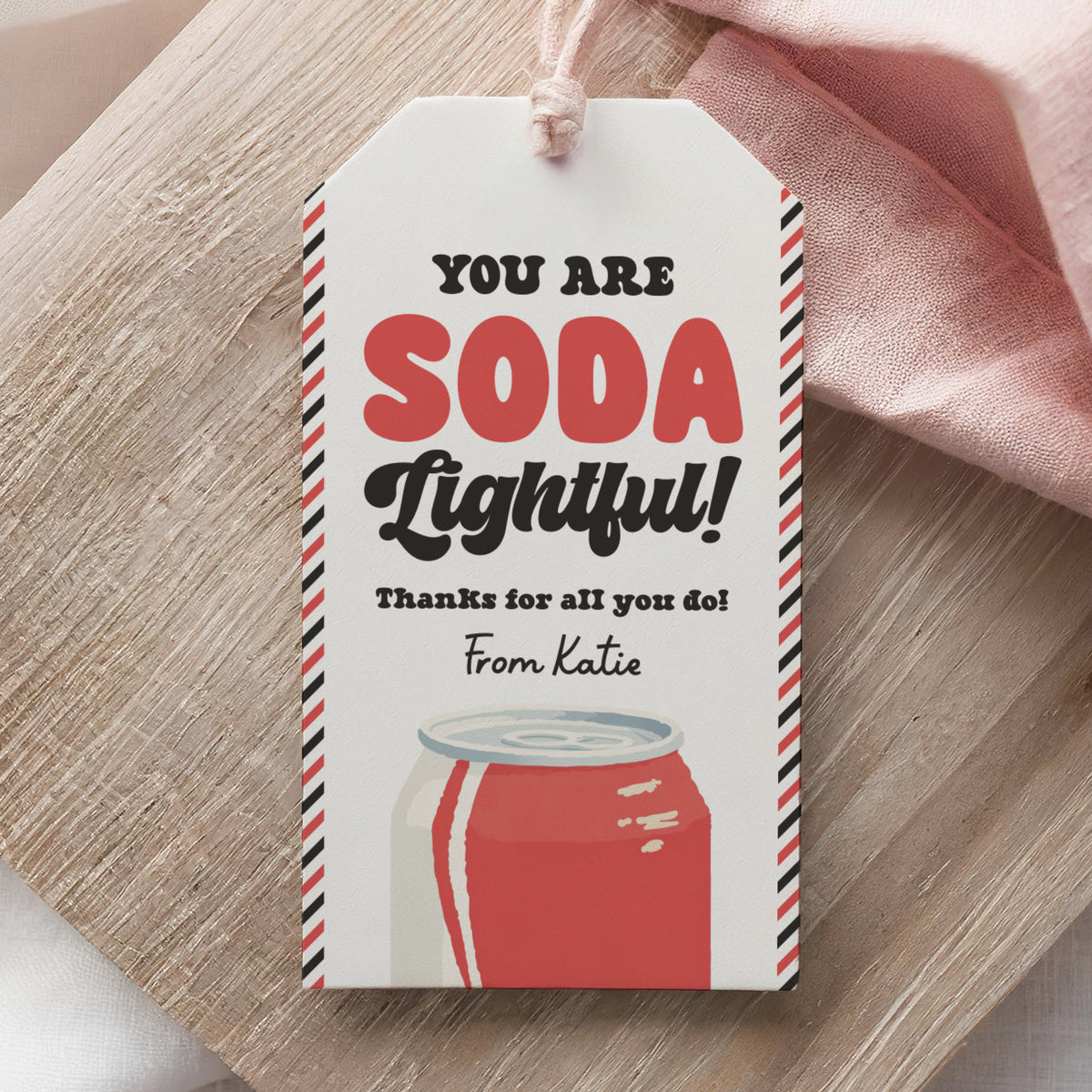 Soda Teacher Appreciation Tag Template