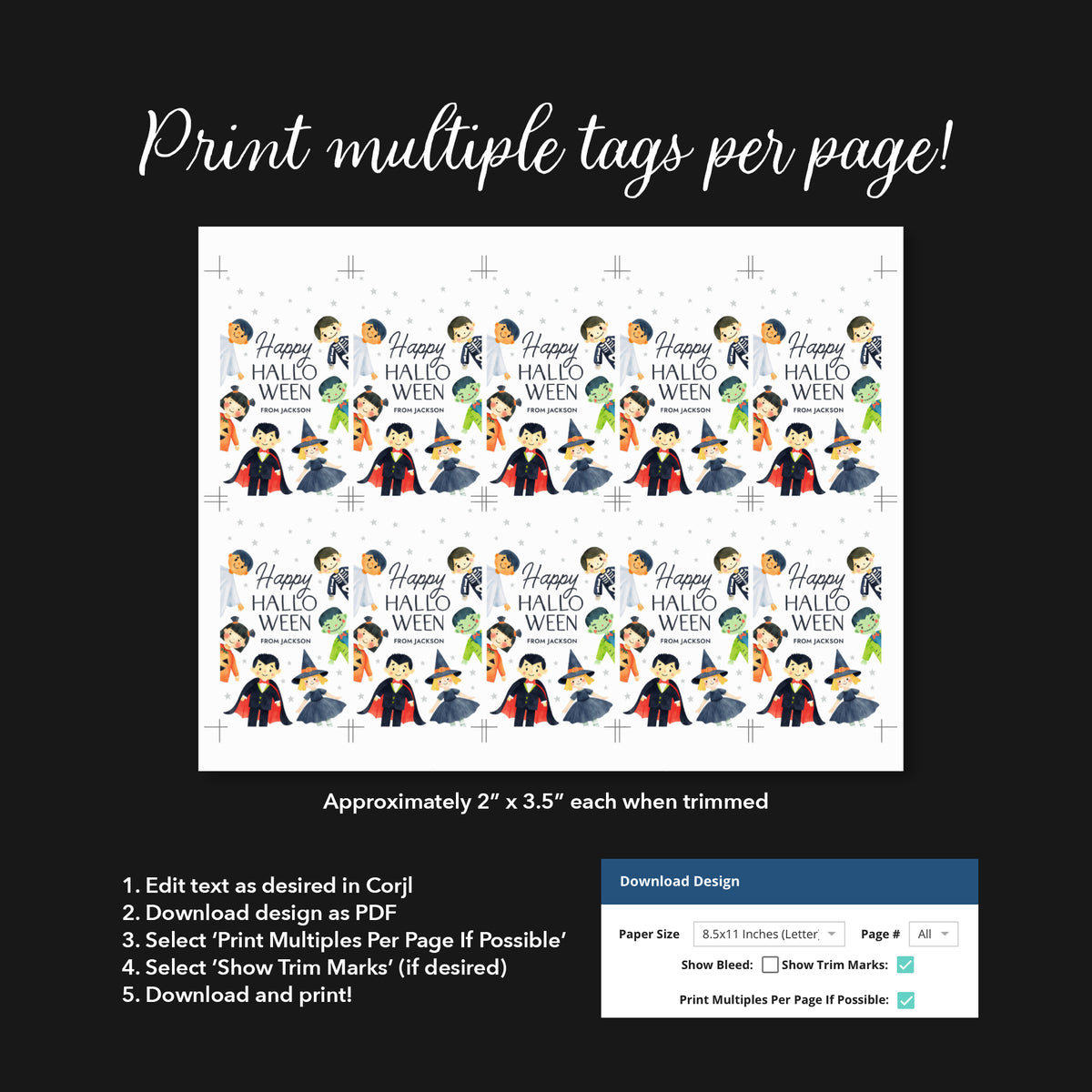 Halloween Tag Template (Costumes)