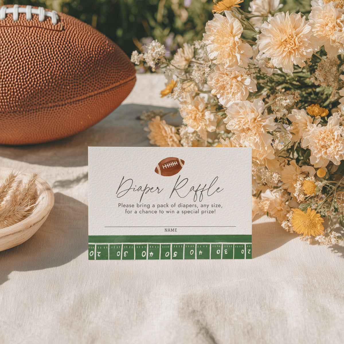 Football Diaper Raffle Ticket Template