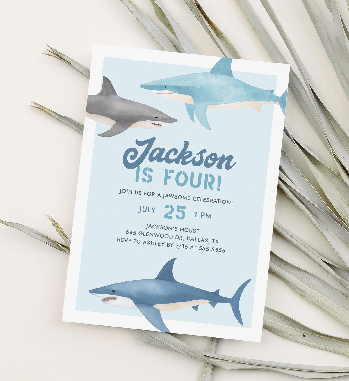 Shark Birthday Invitation