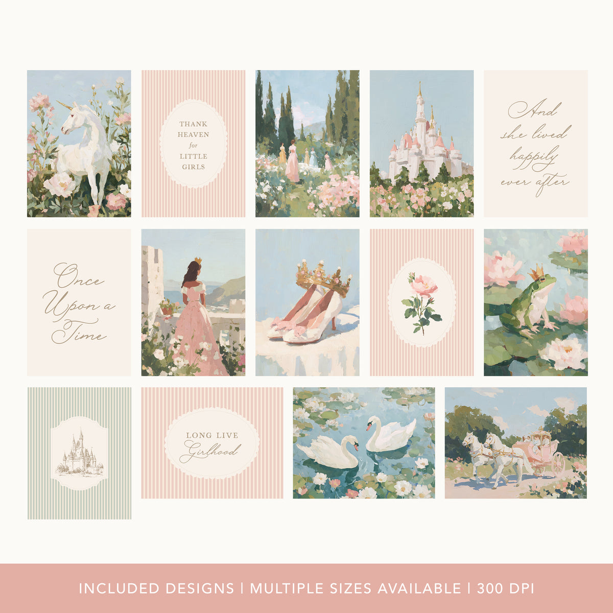 Vintage Princess Fairytale Nursery Wall Art