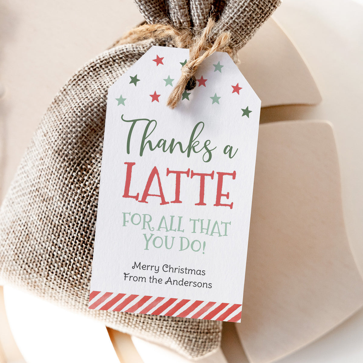 Thanks a Latte Holiday Tag Template