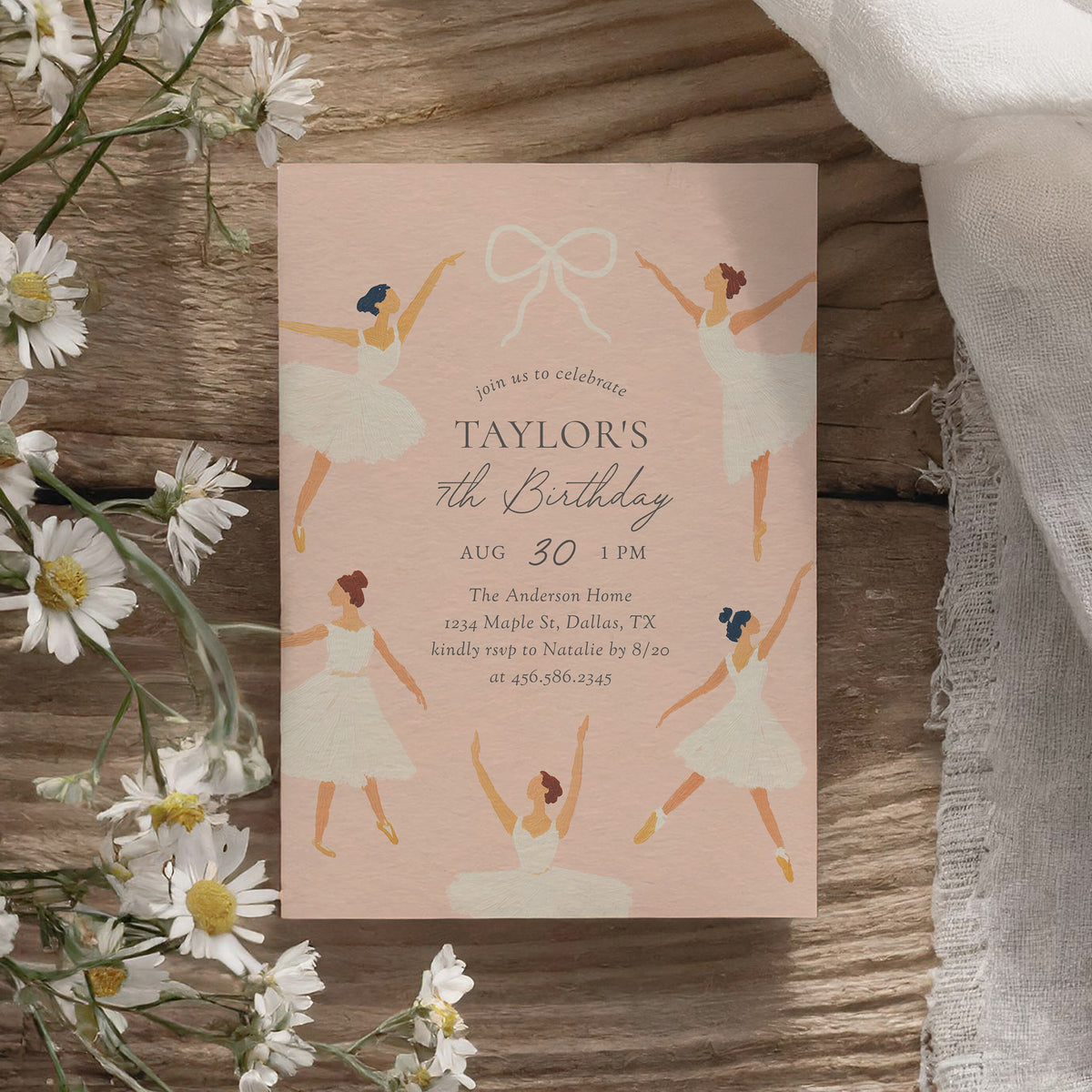 Ballerina Birthday Invitation Template