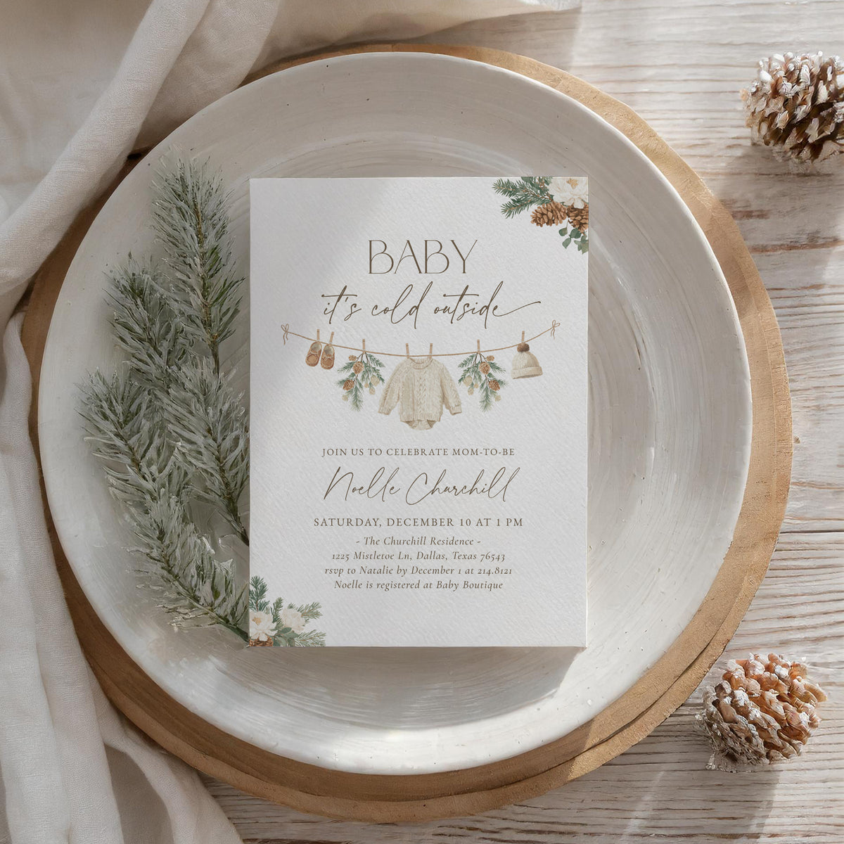 Baby It&#39;s Cold Outside Winter Baby Shower Invitation