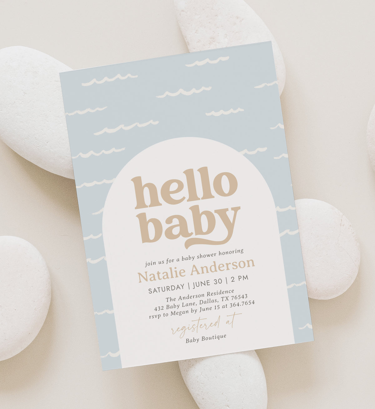 Ocean Waves Baby Shower Invitation