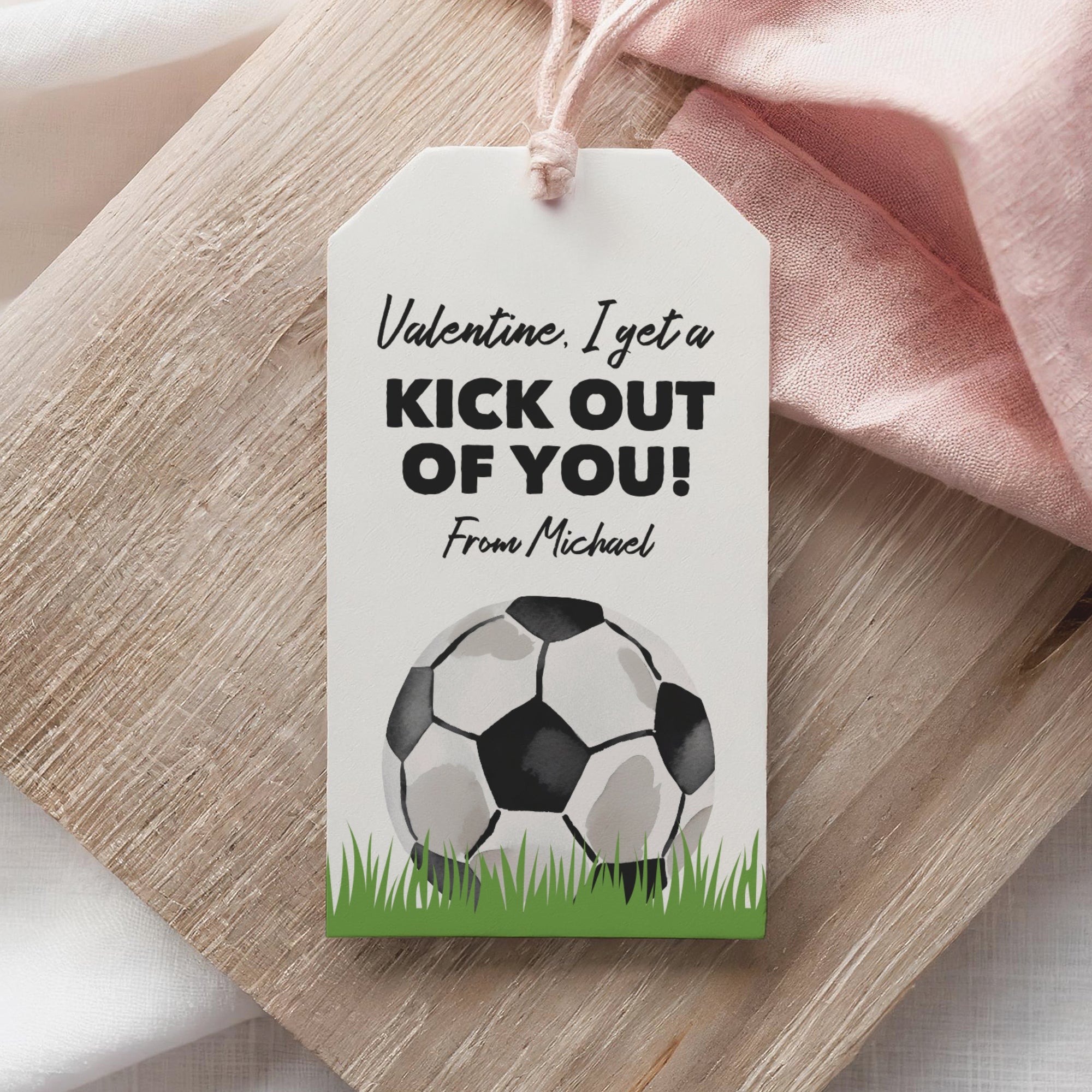 Soccer Valentine's Tag Template