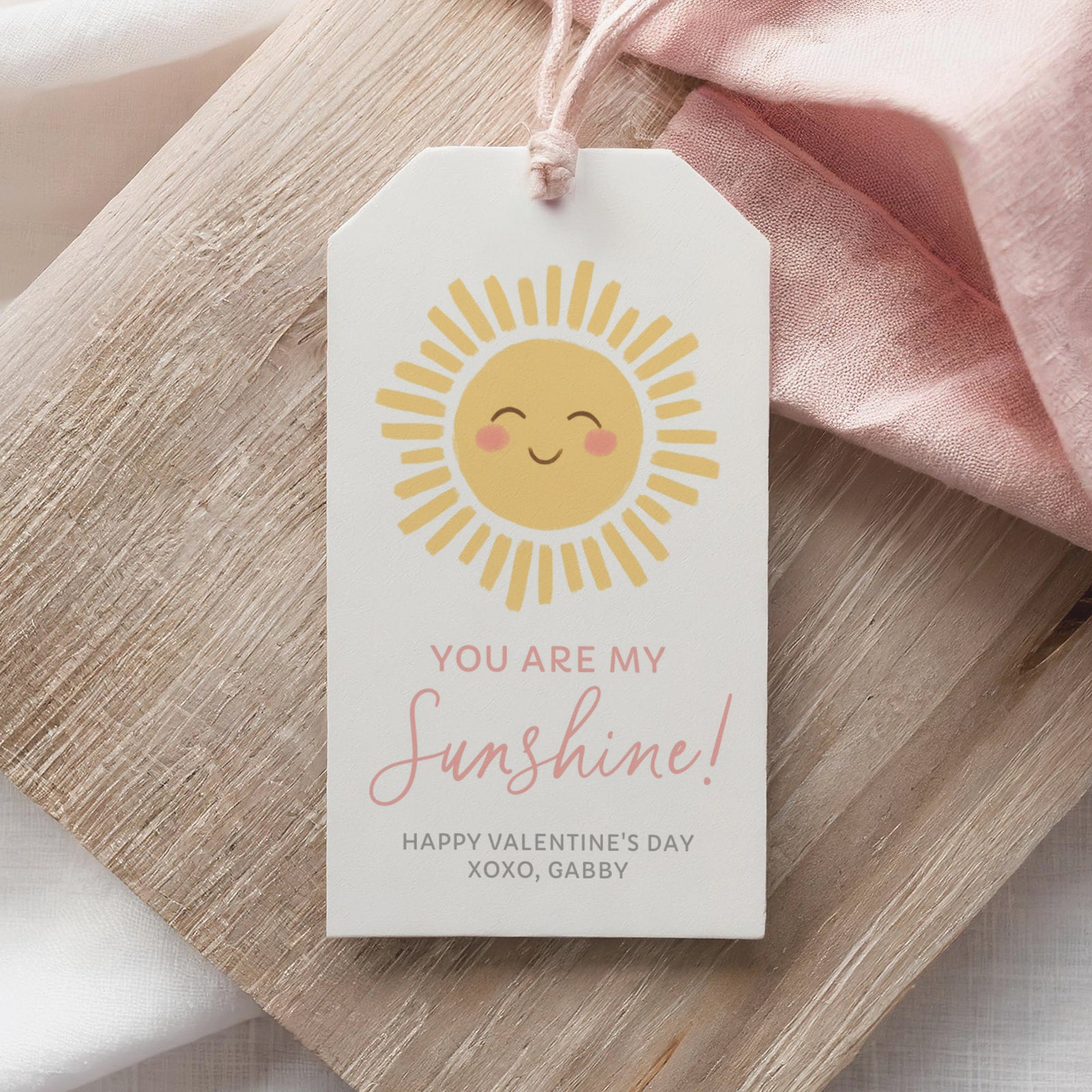 Sunshine Valentine's Tag Template