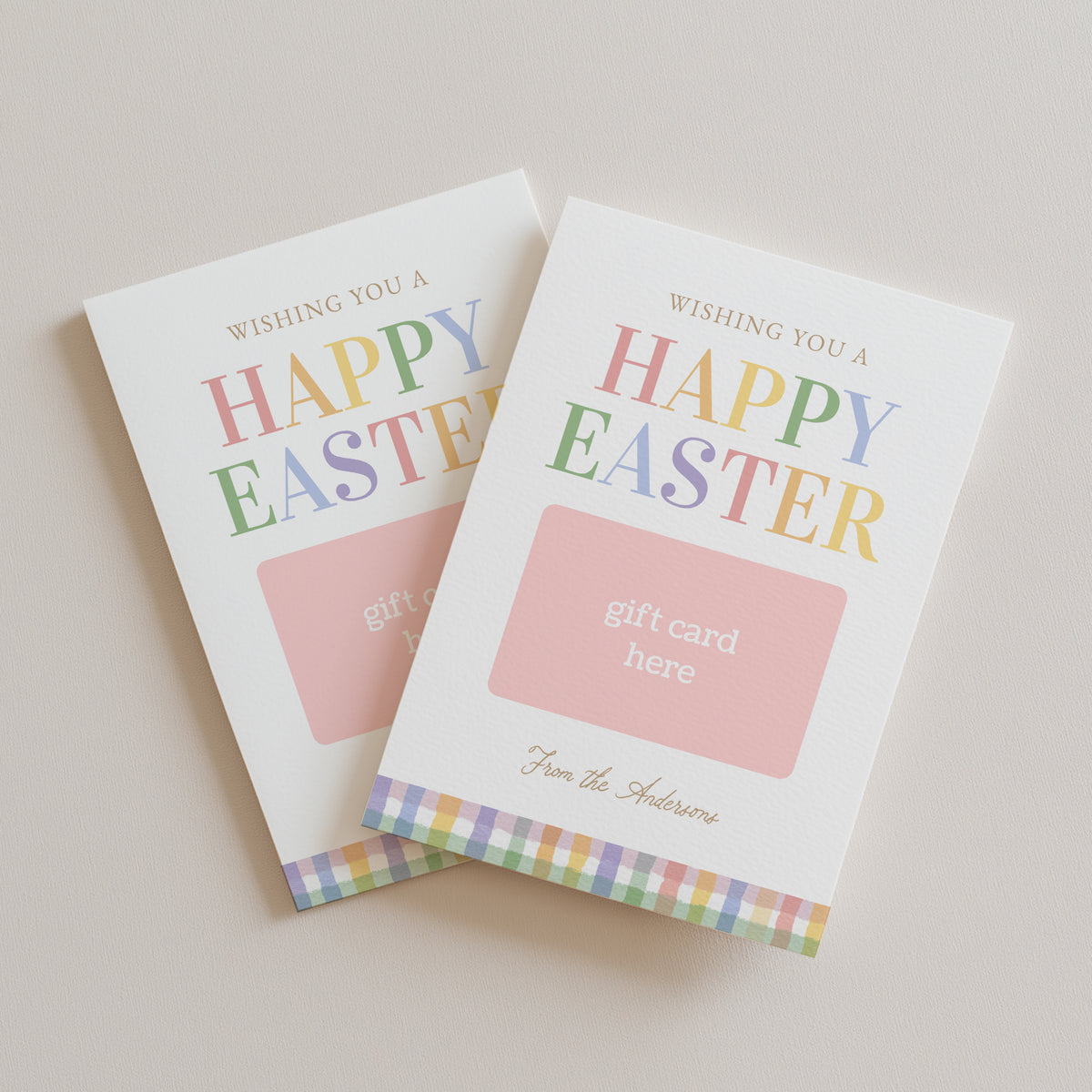 Gingham Happy Easter Gift Card Holder