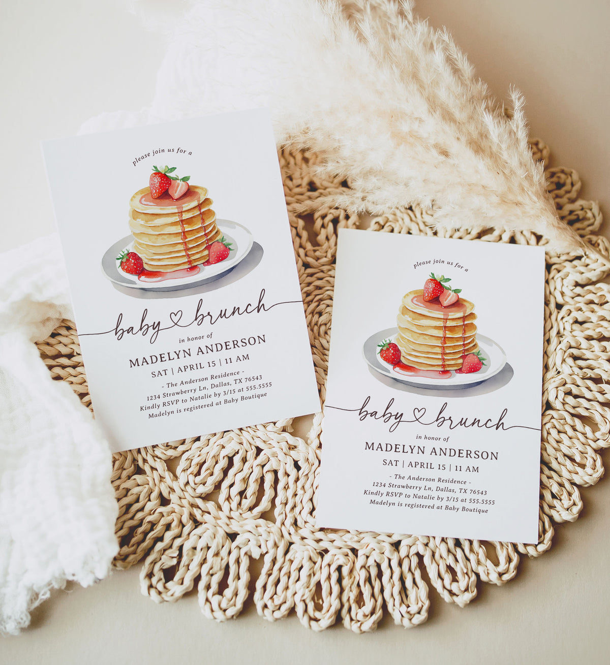 Pancake Brunch Baby Shower Invitation Template