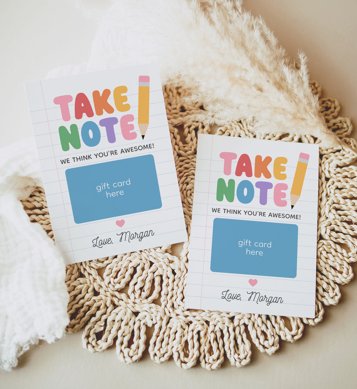 Take Note Teacher Appreciation Gift Card Holder