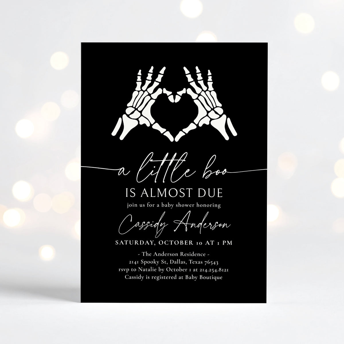 Skeleton Baby Shower Invitation Template