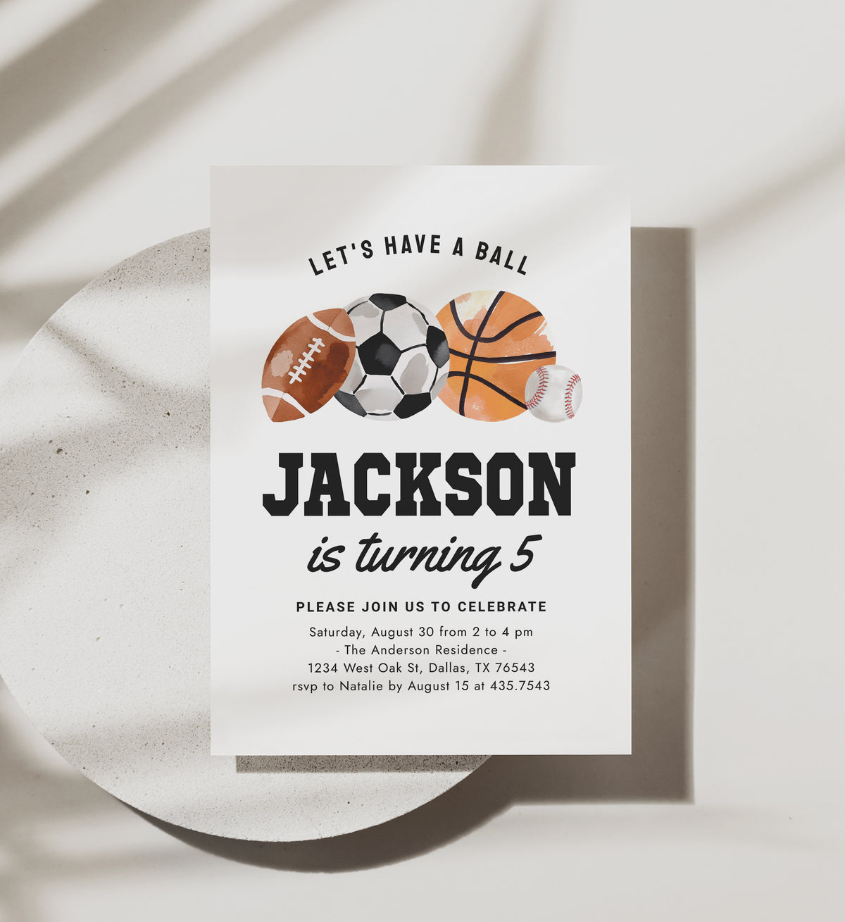 Sports Birthday Invitation