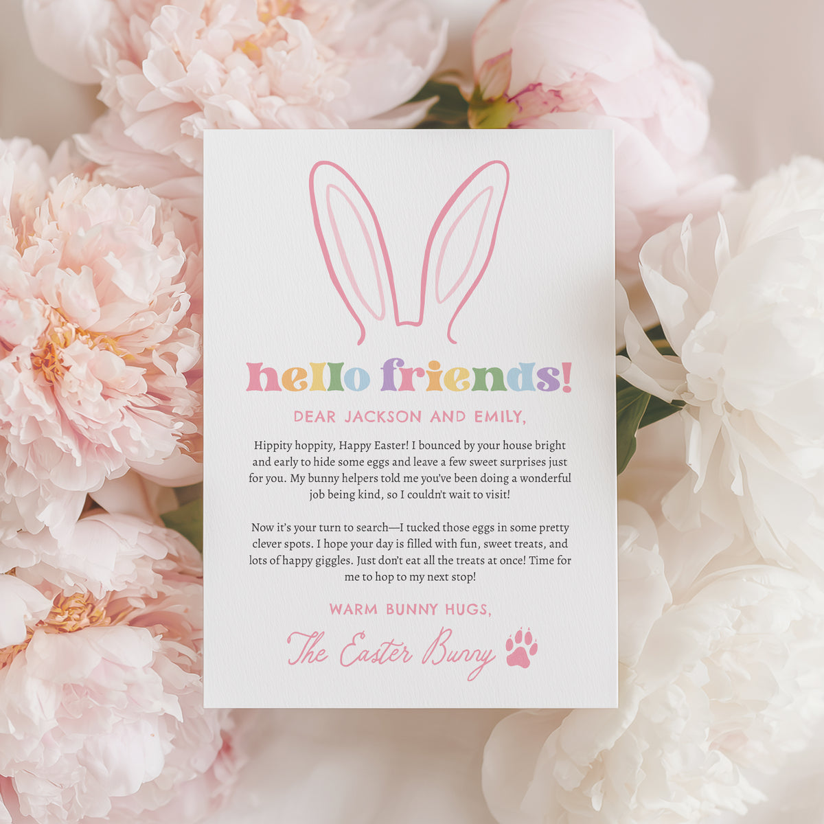Bunny Ears Easter Letter