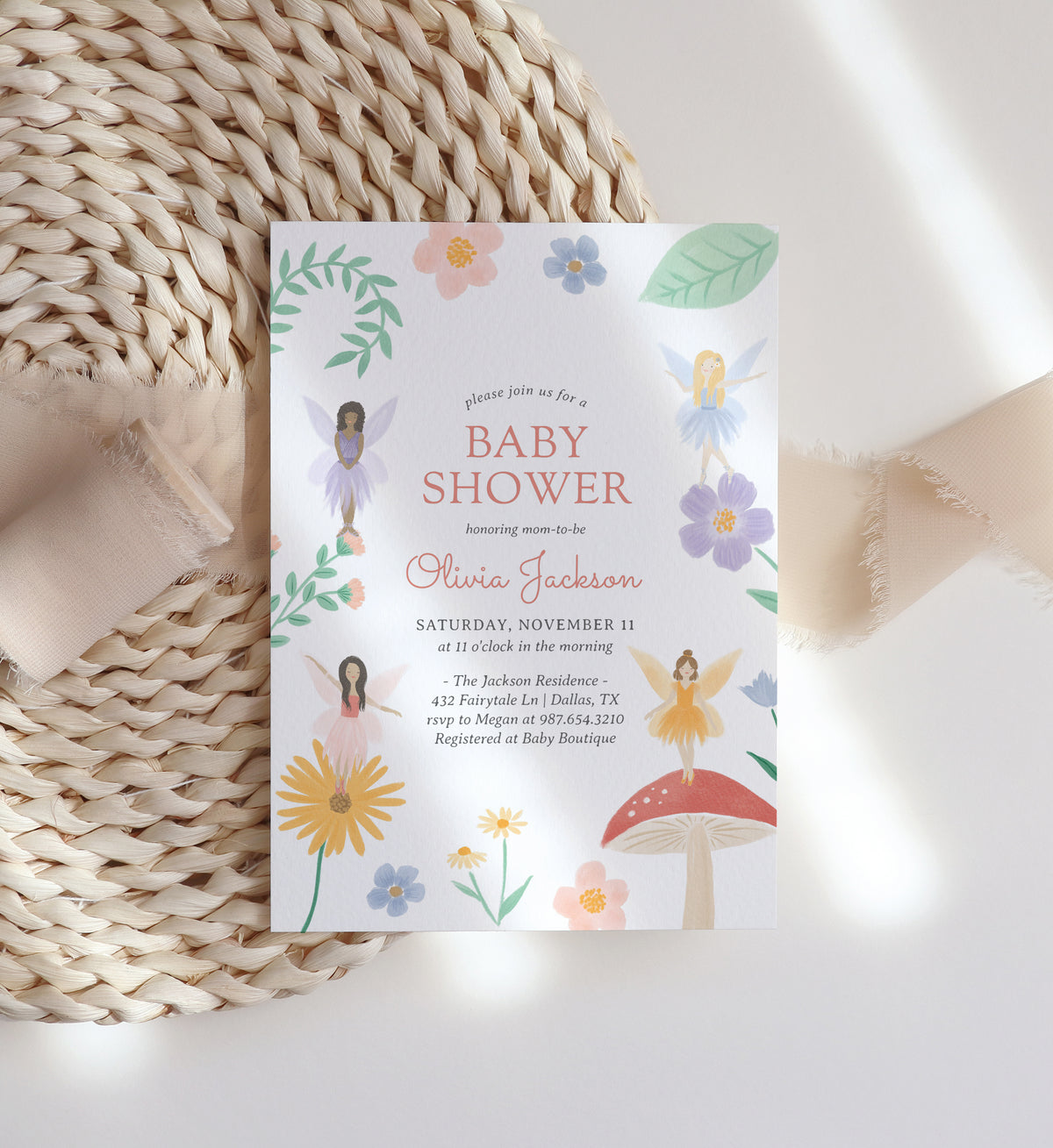 Fairy Garden Baby Shower Invitation