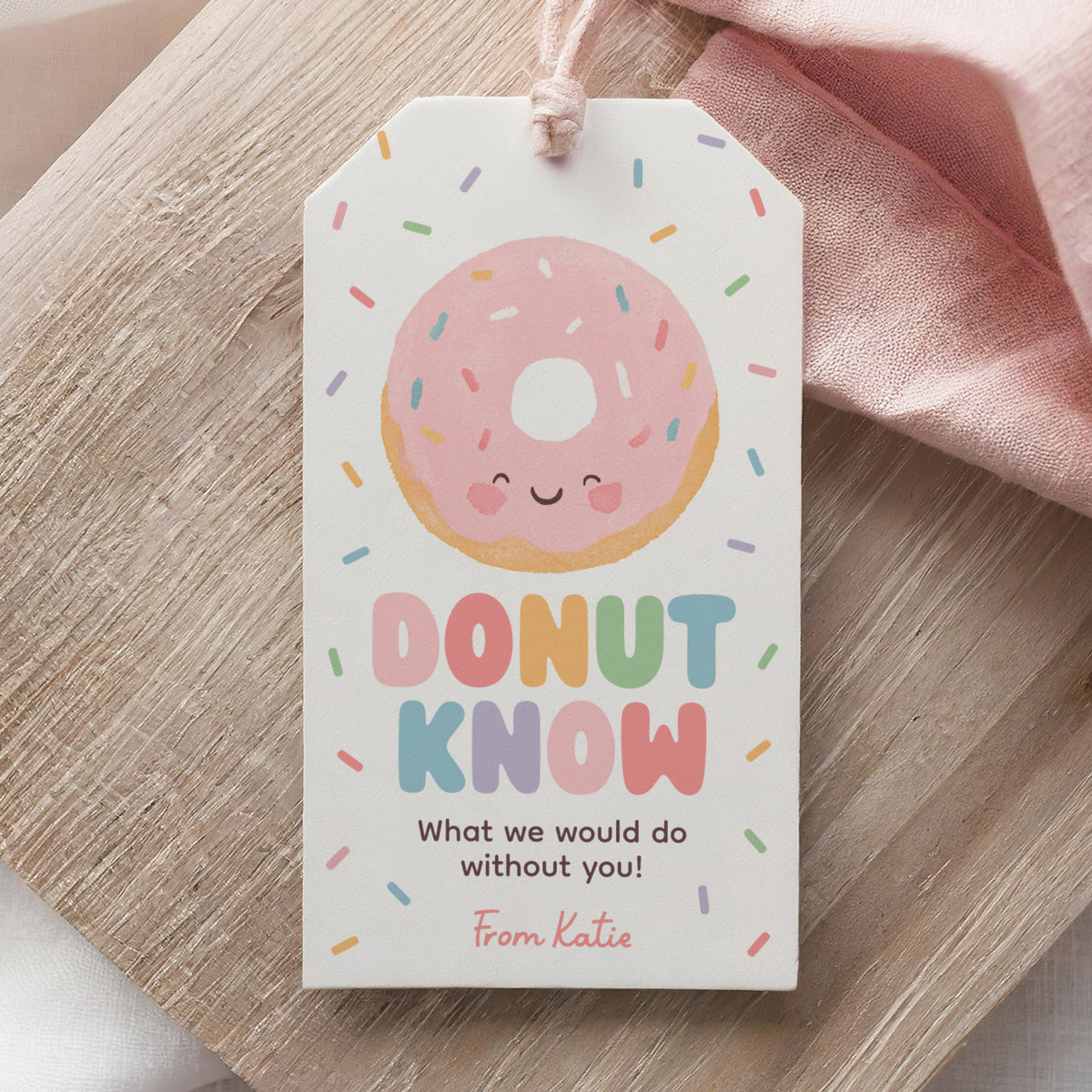 Donut Teacher Appreciation Tag Template