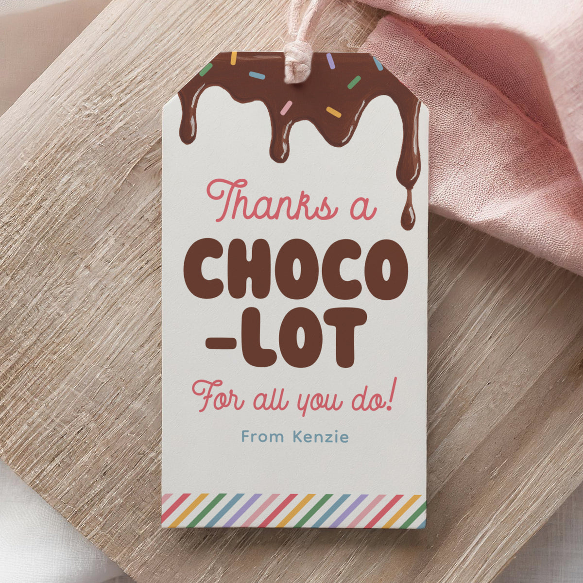 Chocolate Teacher Appreciation Tag Template