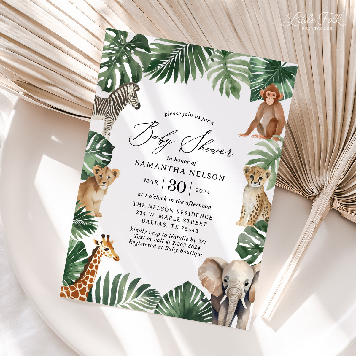 Safari Baby Shower Invitation