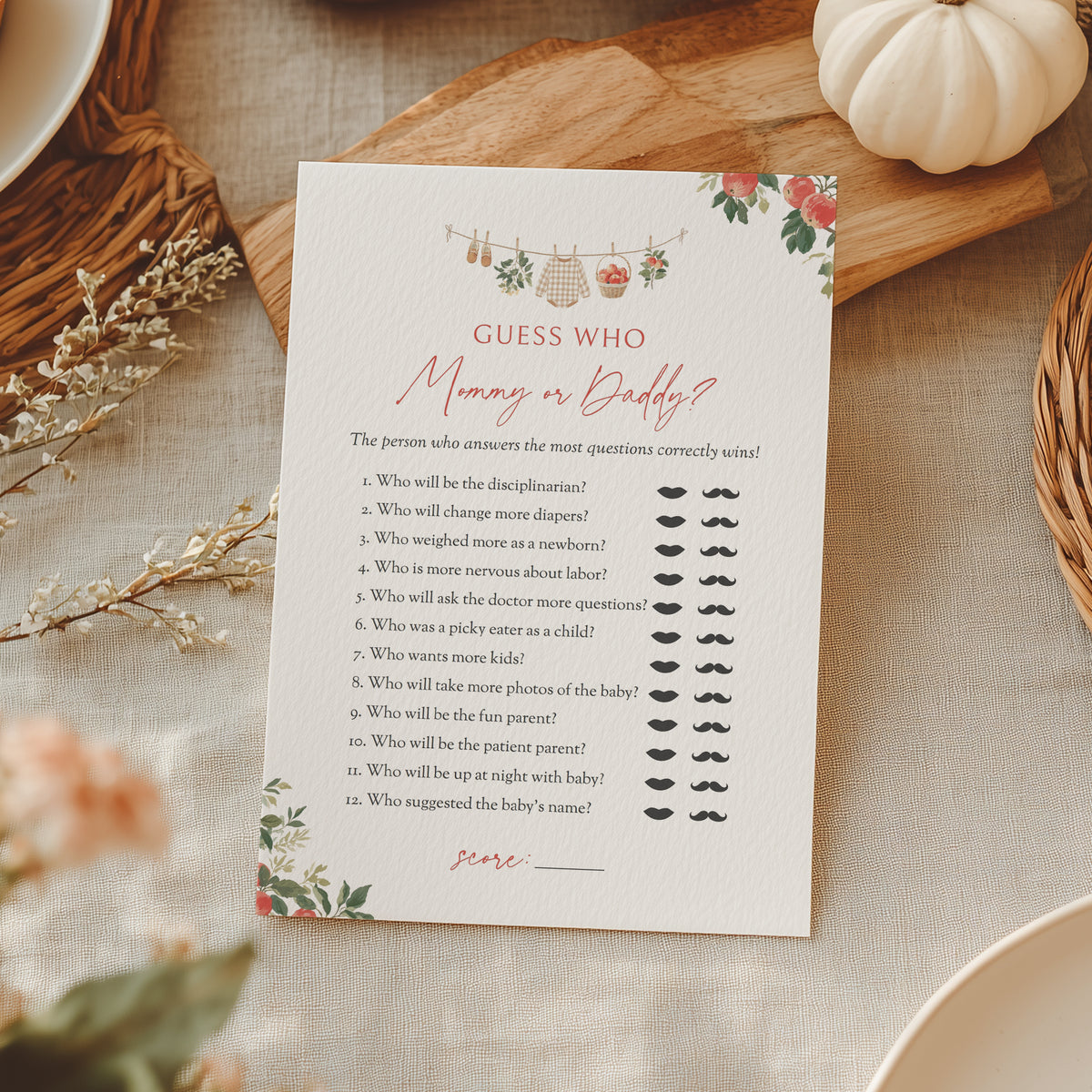 Apple Baby Shower Games