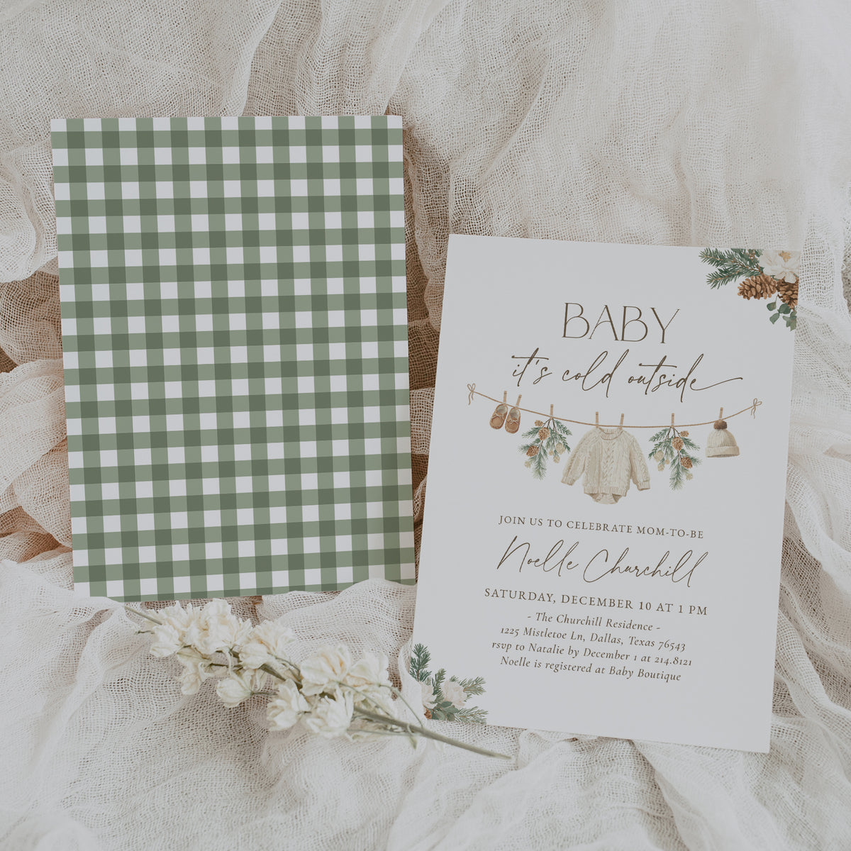 Baby It&#39;s Cold Outside Winter Baby Shower Invitation