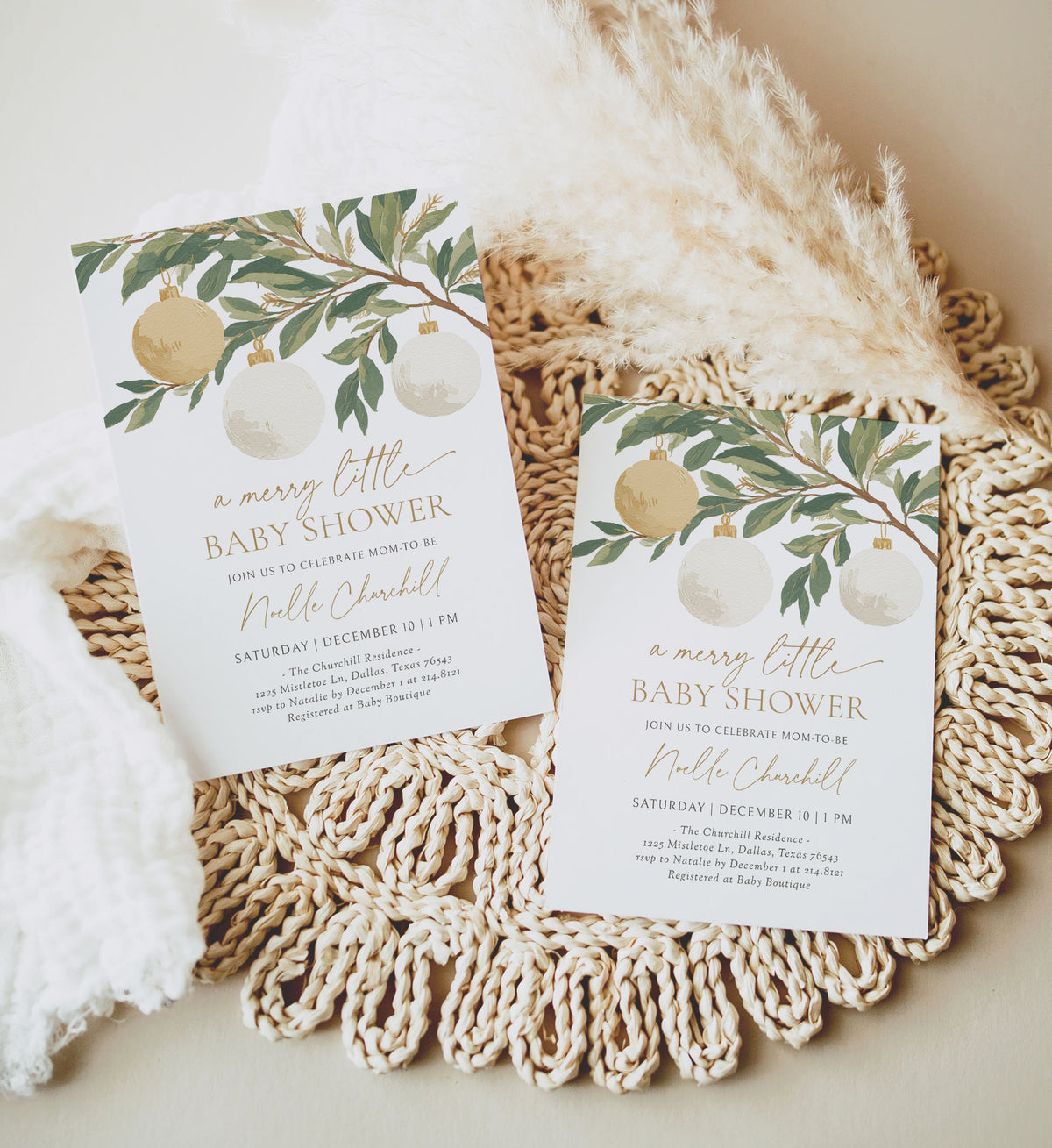 Christmas Ornament Baby Shower Invitation