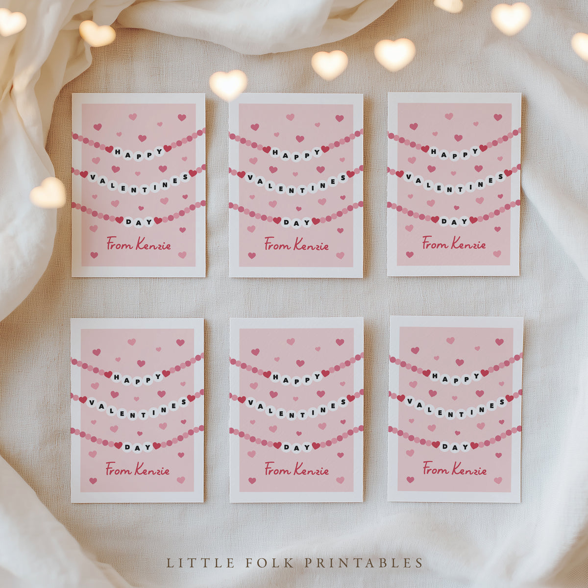 Charm Bracelet Valentine's Card Template