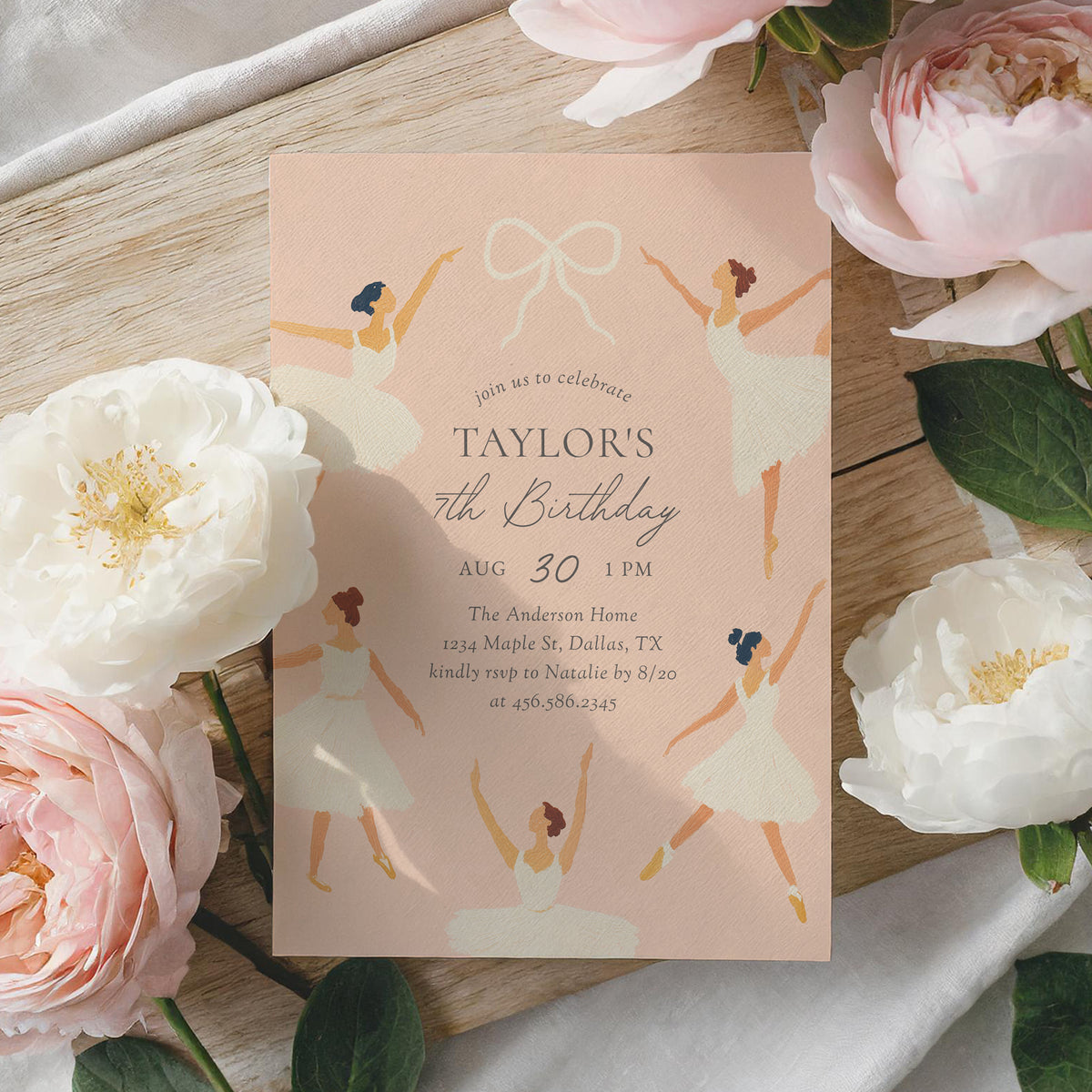 Ballerina Birthday Invitation Template