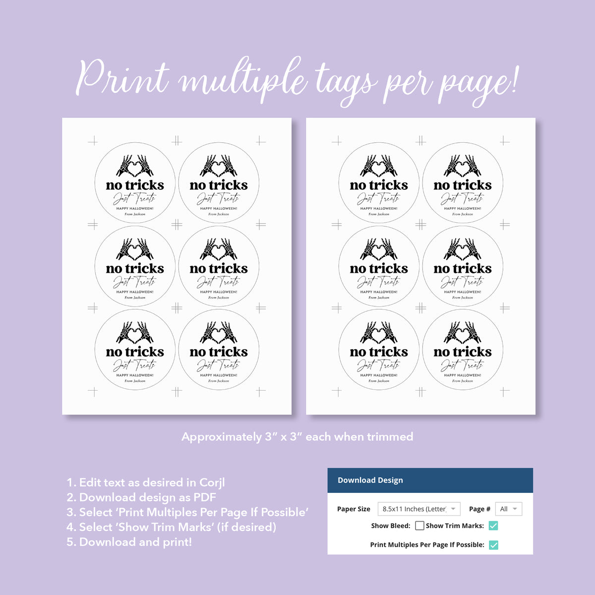 Halloween Tag Template (No Tricks Round)