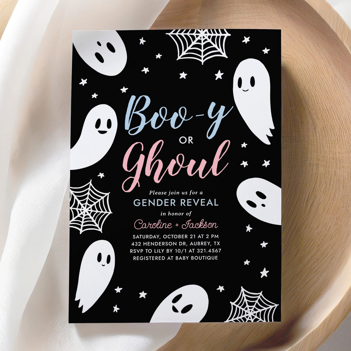 Ghost Gender Reveal Invitation Template