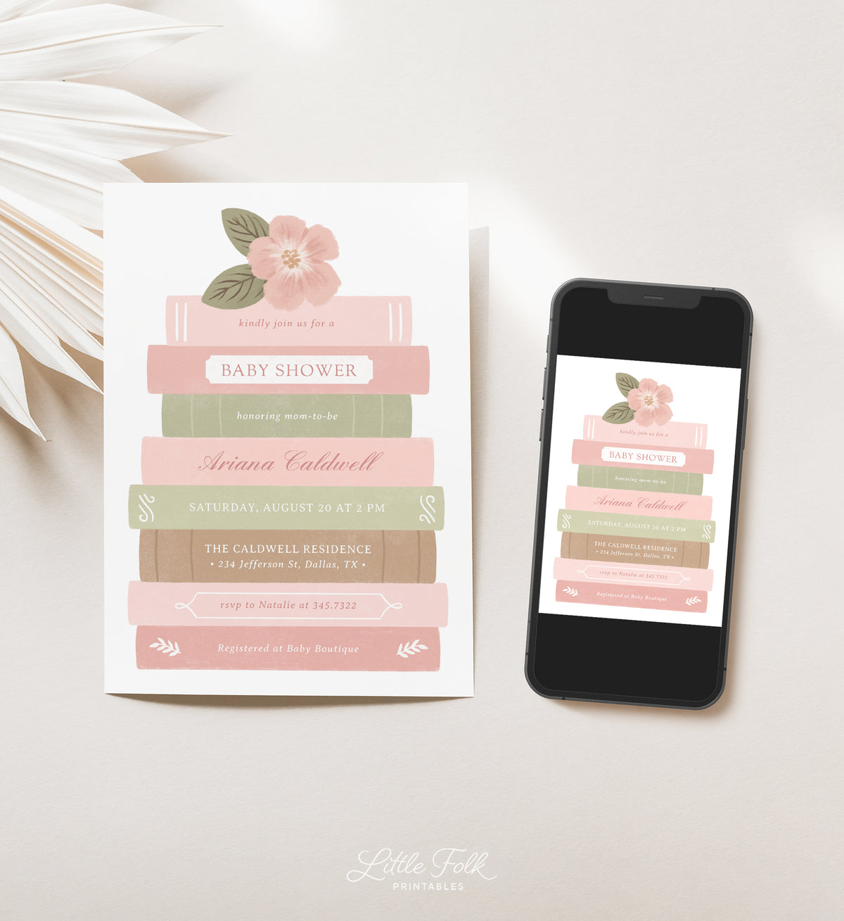 Editable Pink Storybook Baby Shower Template