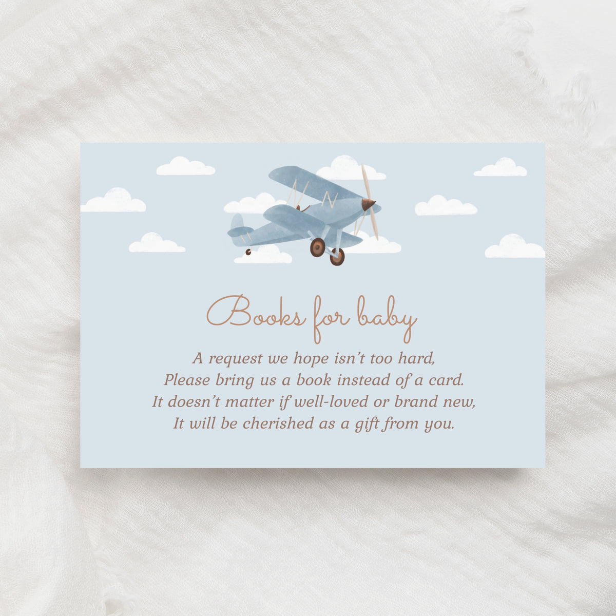 Airplane Baby Shower Books for Baby Template