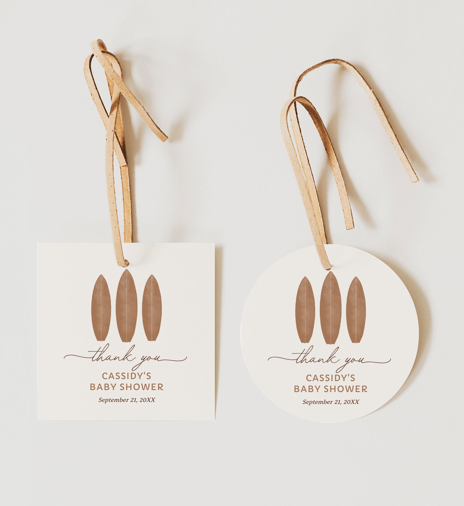 Neutral Baby on Board Baby Shower 2" Favor Tag Template