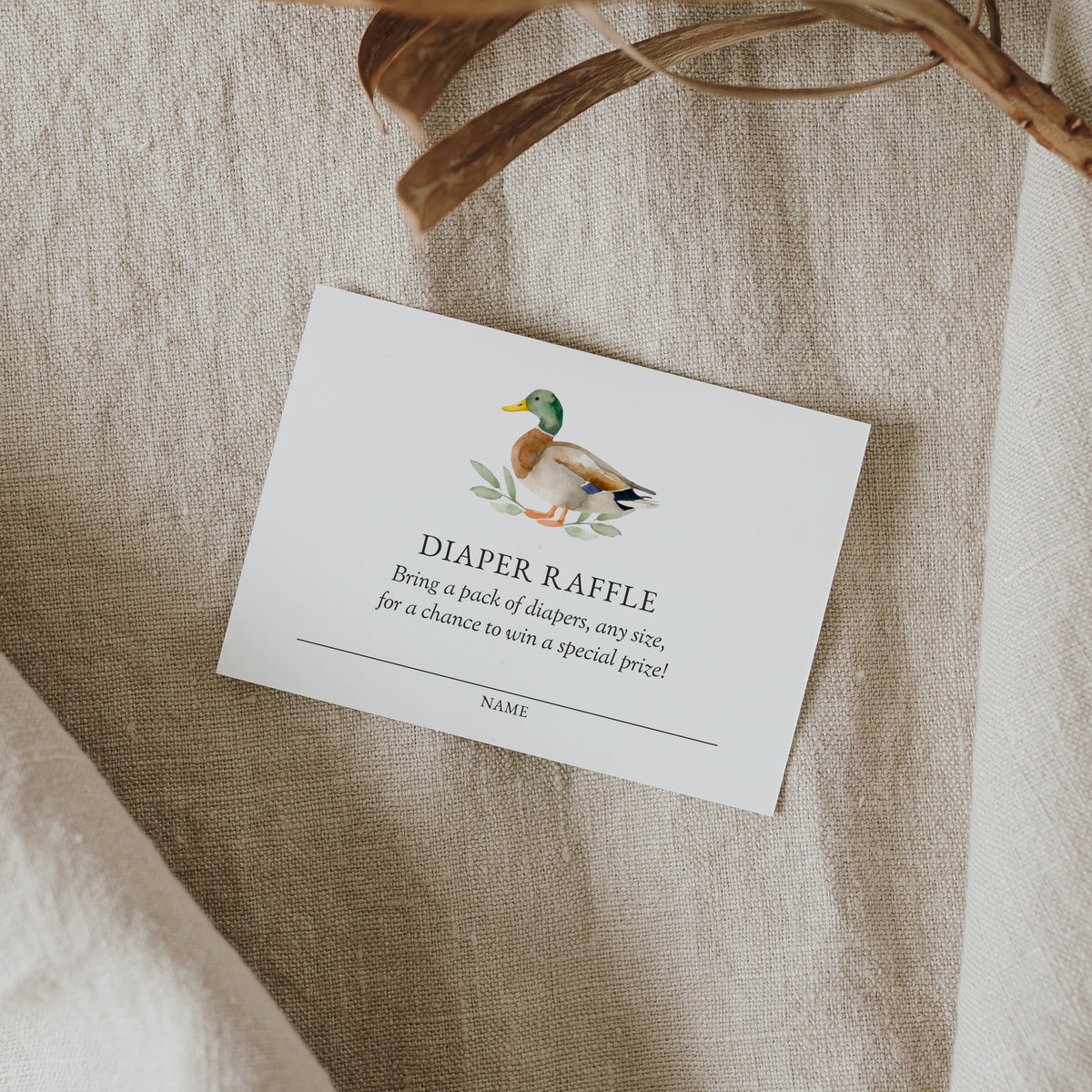 Editable Duck Baby Shower Invitation Suite Template - Set of 3 - Little