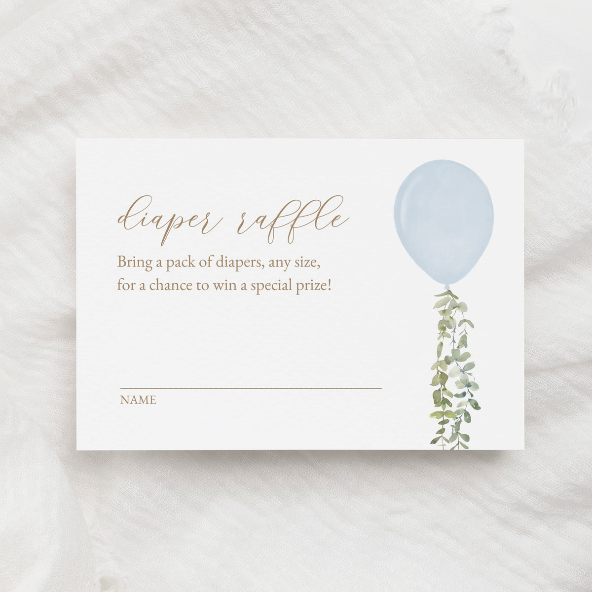 Editable Blue Balloon Baby Shower Invitation Suite Template - Set of 3