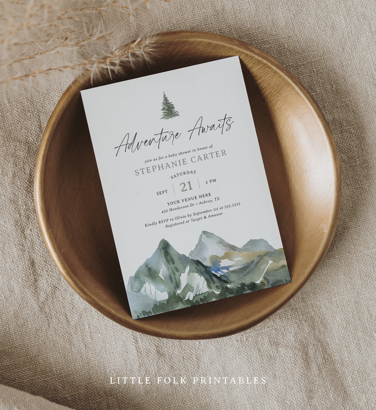 Mountain Baby Shower Invitation Template