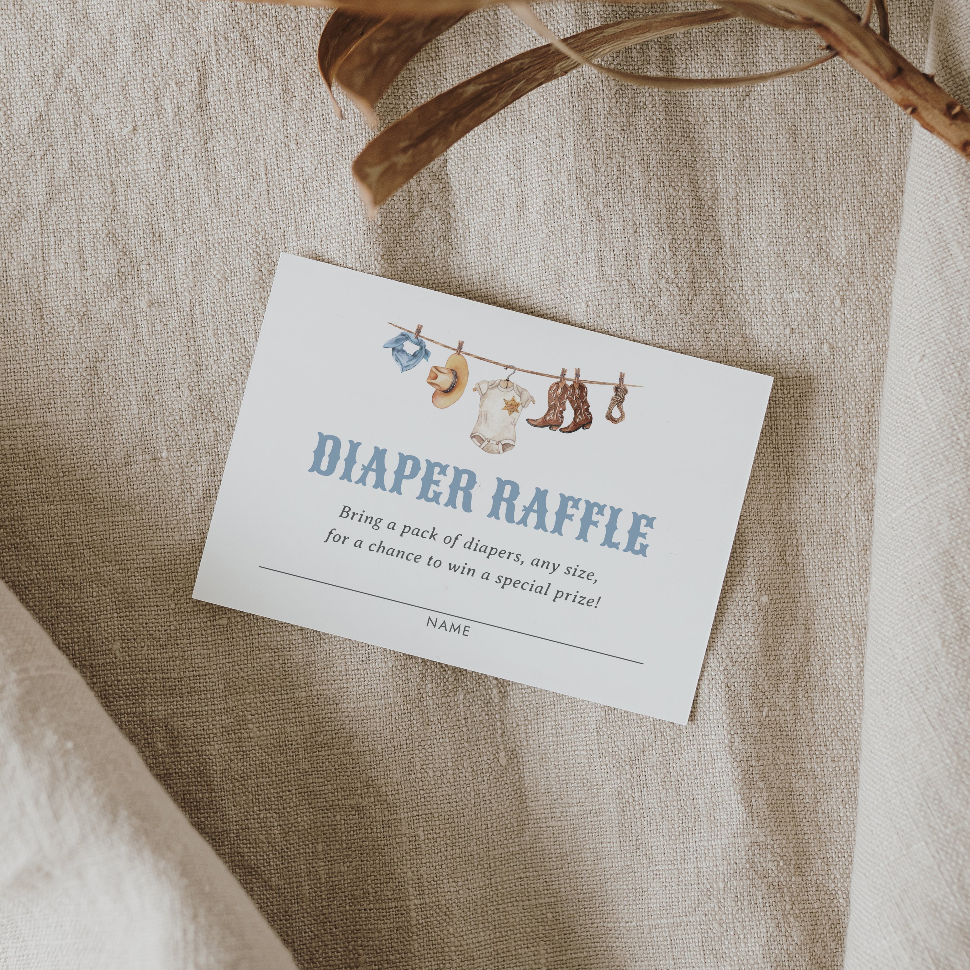 Nappy Raffle Highlander Editable Cowboy Diaper Raffle Ticket - Little Folk Printables