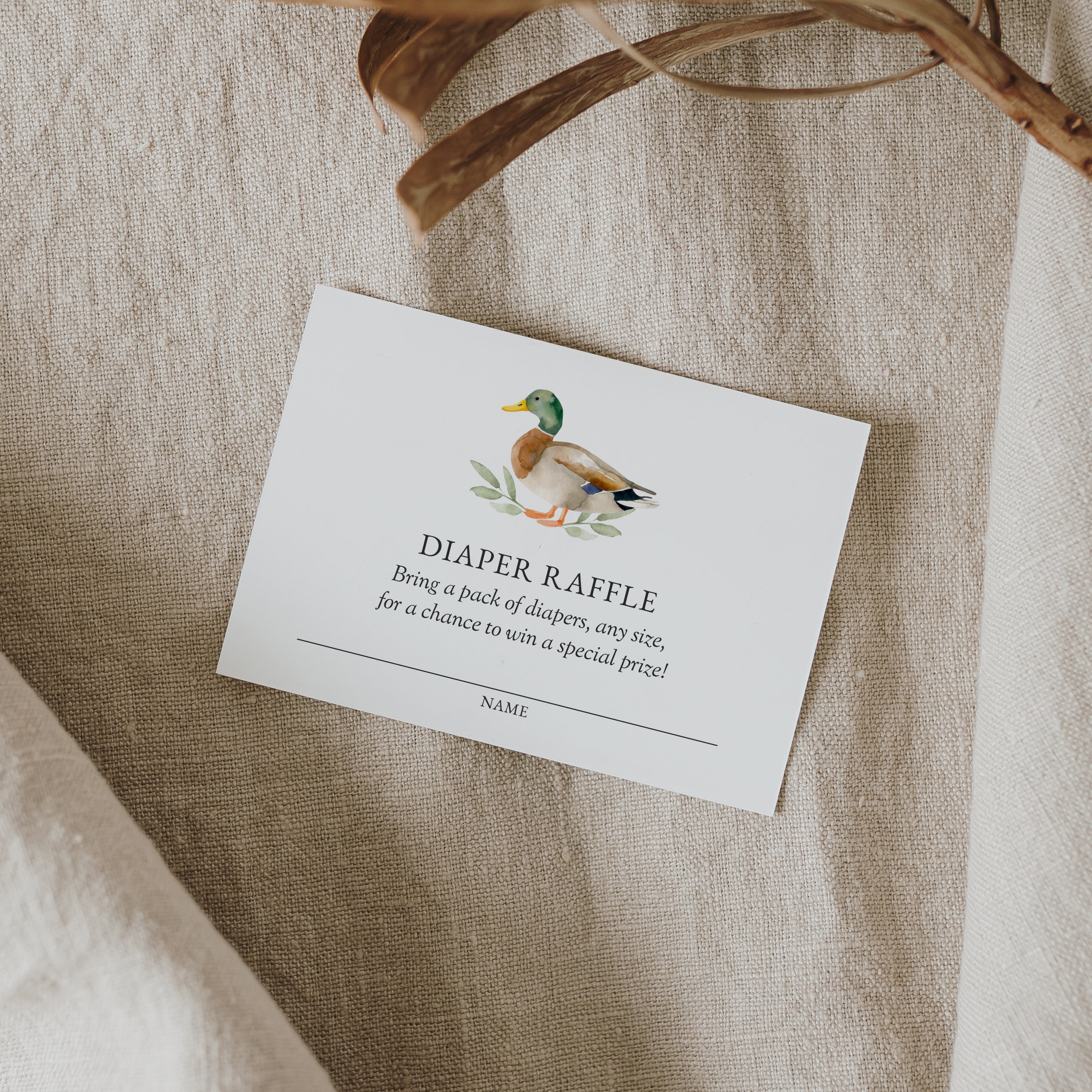 Duck Raffle Editable Duck Baby Shower Diaper Raffle Ticket Template - Little Folk ...